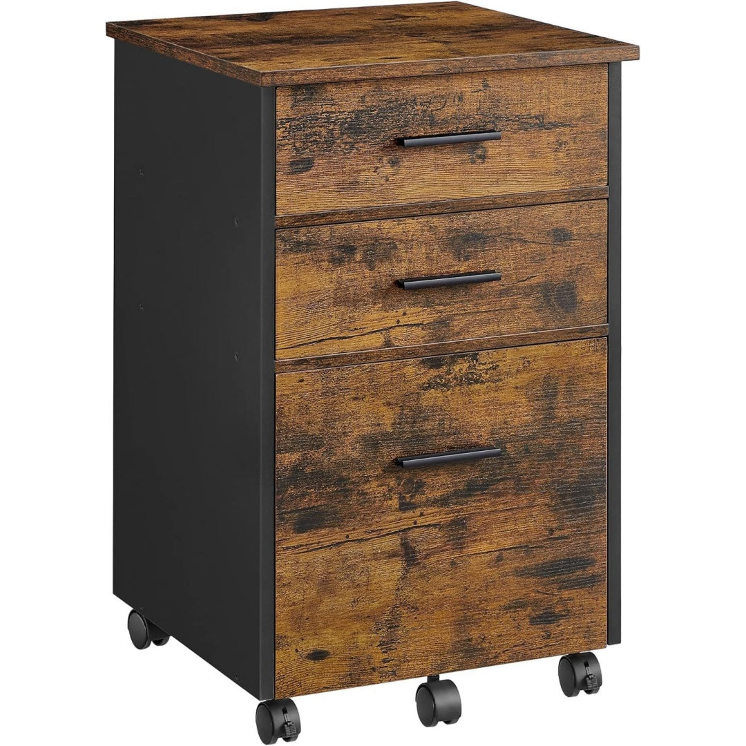 Rangement de dossiers marron, 3 tiroirs pour cuisine