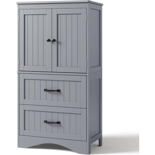Credence finition rustique en MDF gris a 2 portes