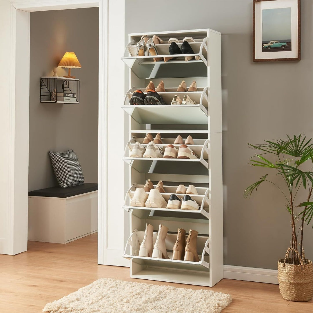 Armoire a chaussures or finition soignee 169 x 60 x 24 cm