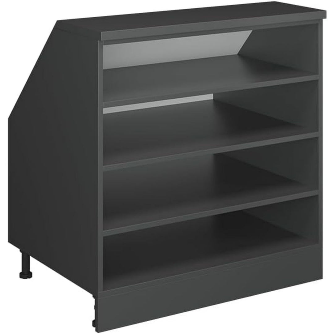 Rangement sur pied en panneau de particules gain de place