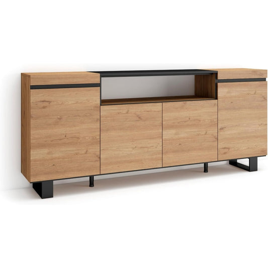 Commode marron metal 20 cm, rangement style industriel