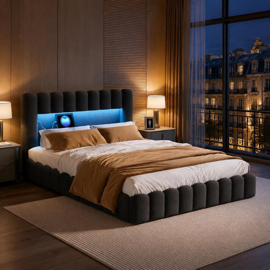 Cadre de lit pour chambre enfant bordeaux moderne