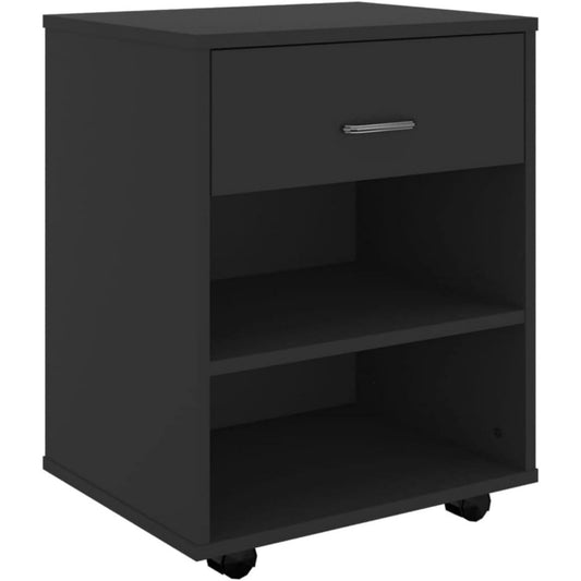 Meuble de rangement noir en bois d'ingenierie 36 x 46 x 59 cm