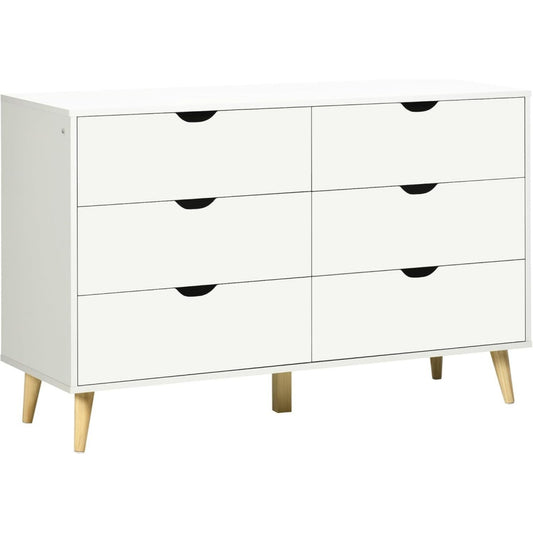 Commode gris clair dote de 6 tiroirs