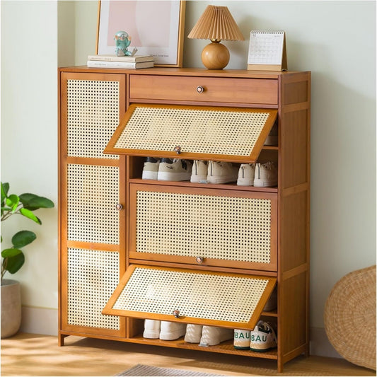 Meuble a chaussures creme, contemporain, rangement interieur optimise