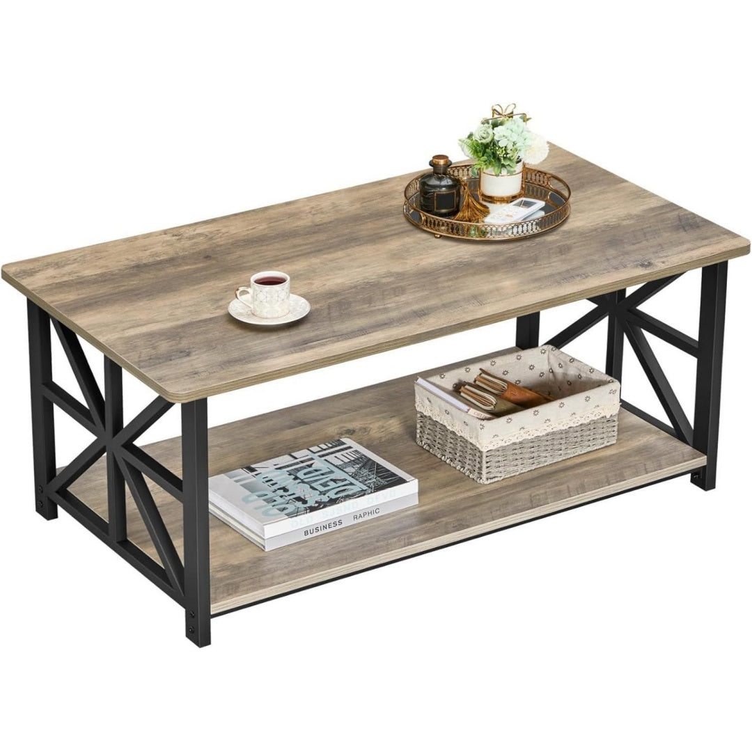 Design moderne table basse marron en acier