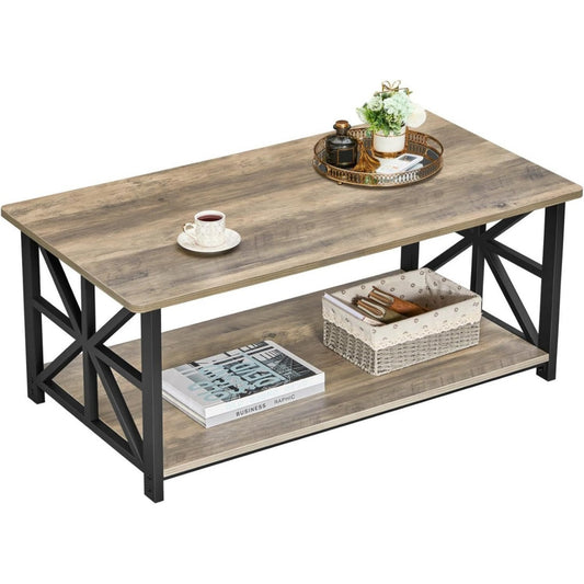Design moderne table basse marron en acier