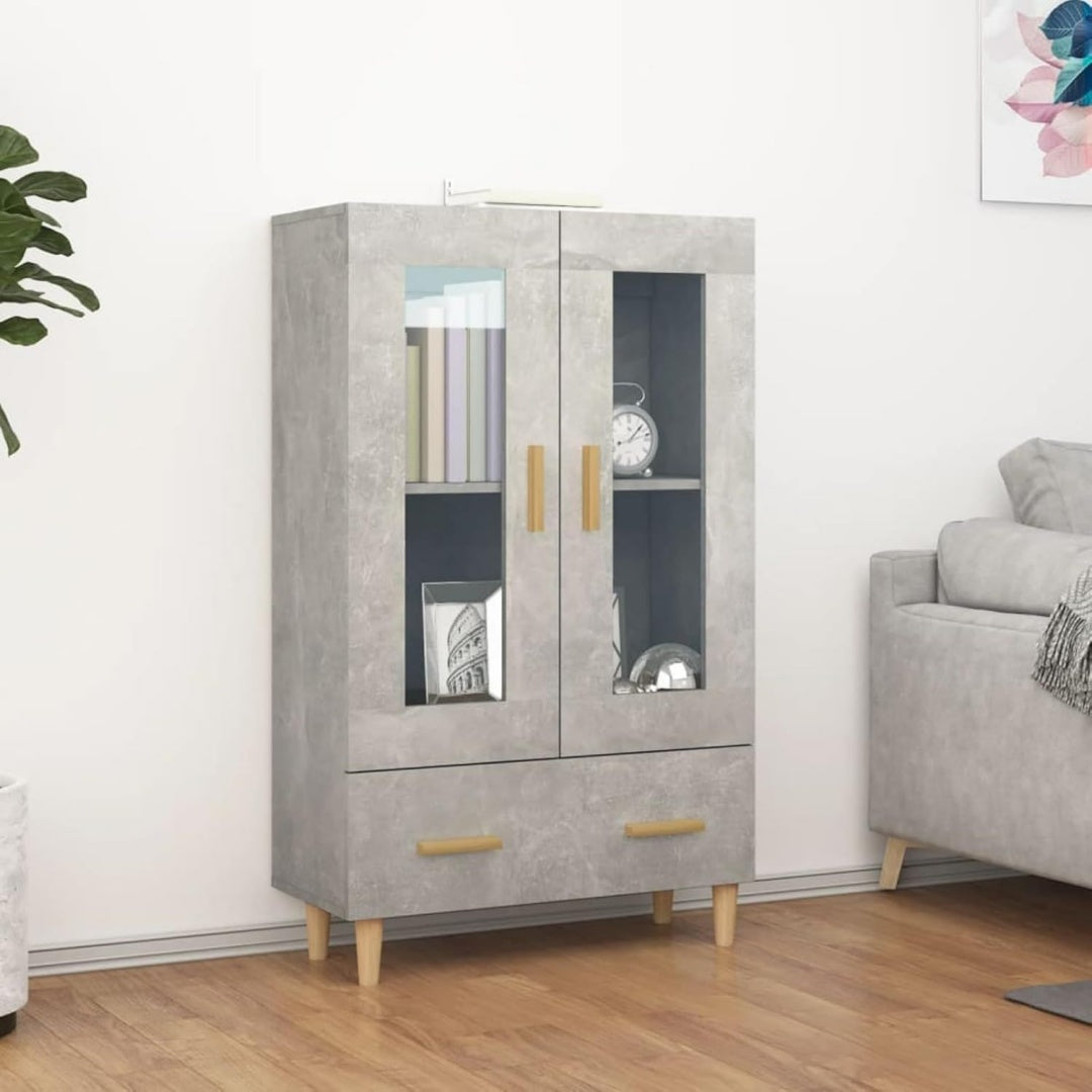 Buffet gris clair astucieux verre trempe 70 x 31 x 115 cm