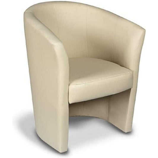Magnifique fauteuil creme style classique en similicuir