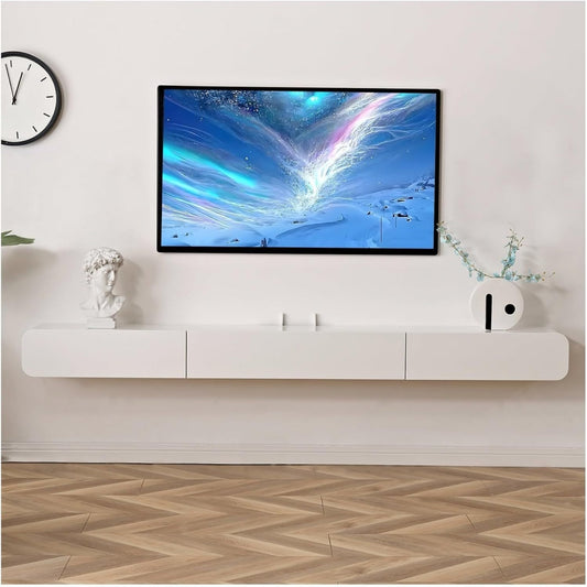Teinte beige, meuble de television en bois style moderne 2 tiroirs