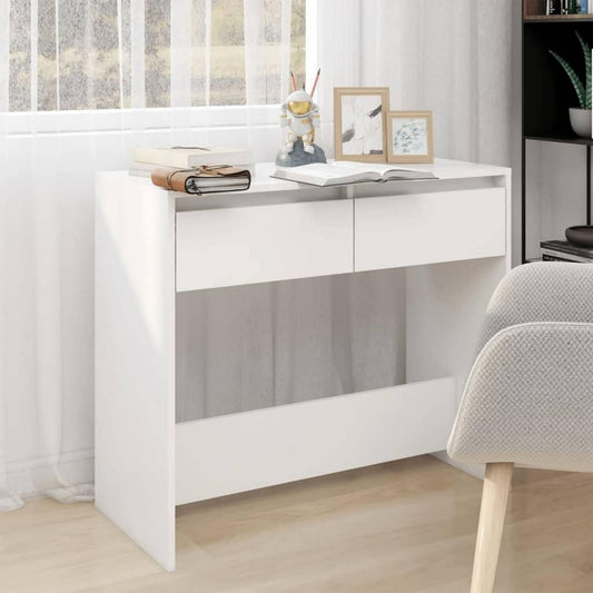 Table console avec 2 tiroirs gris clair