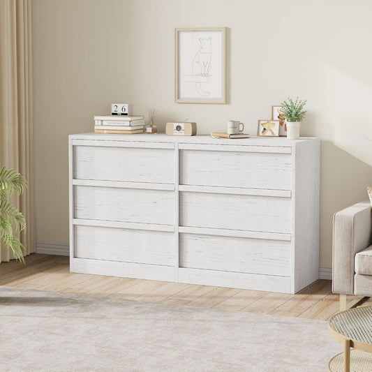 Commode gris clair 6 tiroirs minimaliste