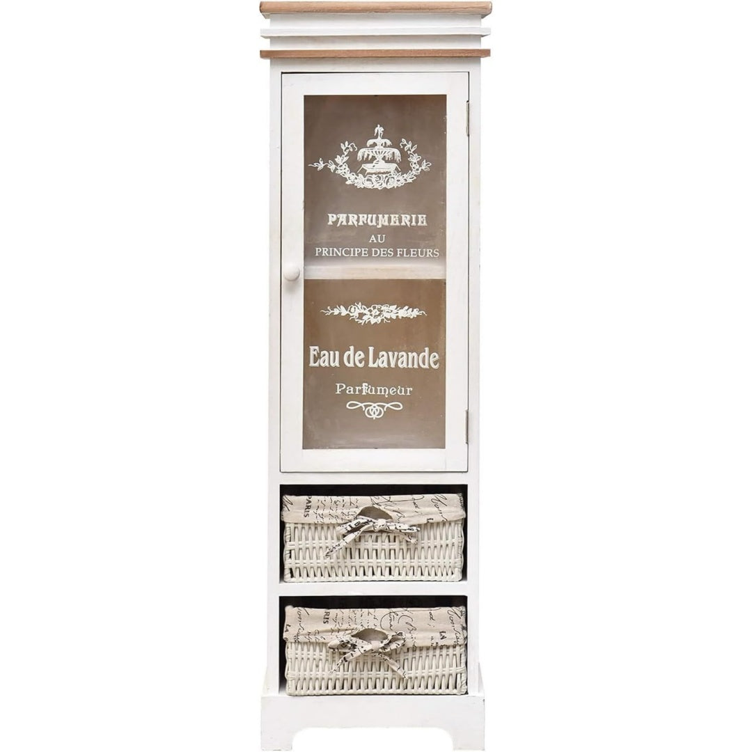 Sideboard gris clair, 2 tiroirs 1 porte