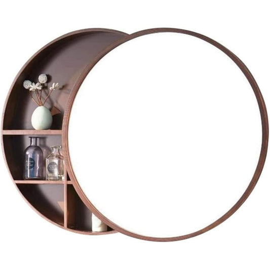 Discret, miroir armoire bordeaux en bois