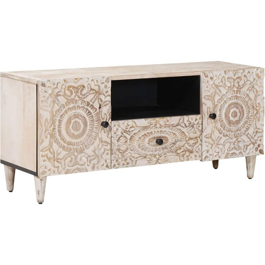 Beige meuble TV 105 x 33.5 x 46 cm