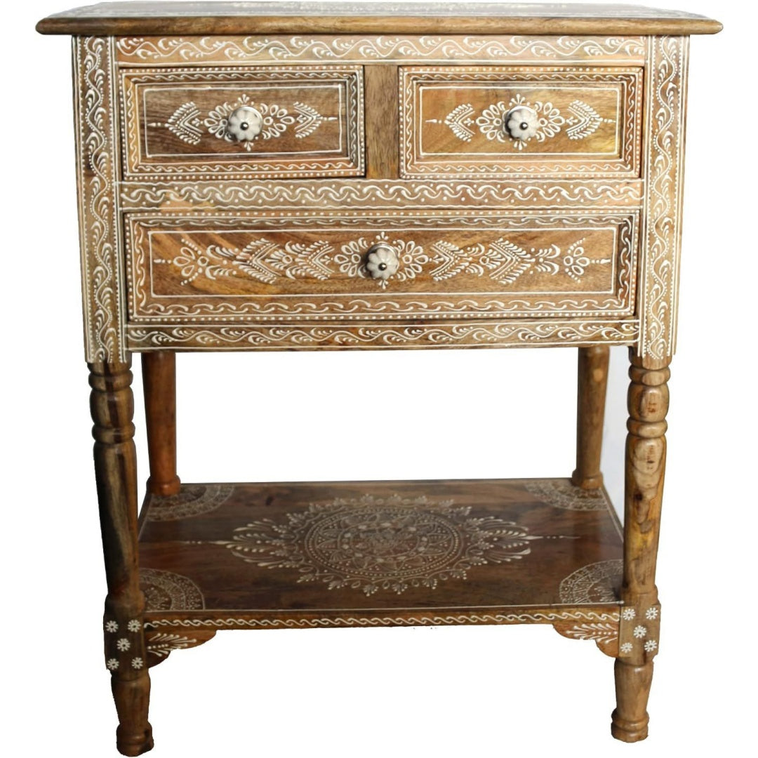 Coffre a tiroirs rangement marron moderne