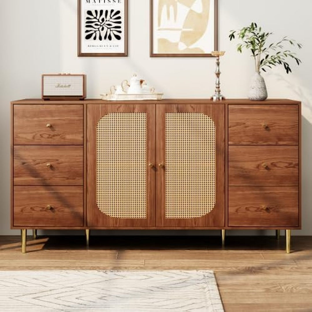 Commode cave a vin integree marron contemporaine