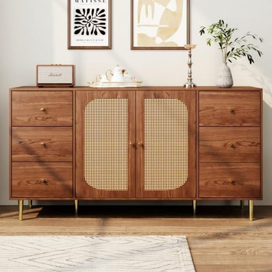 Commode cave a vin integree marron contemporaine